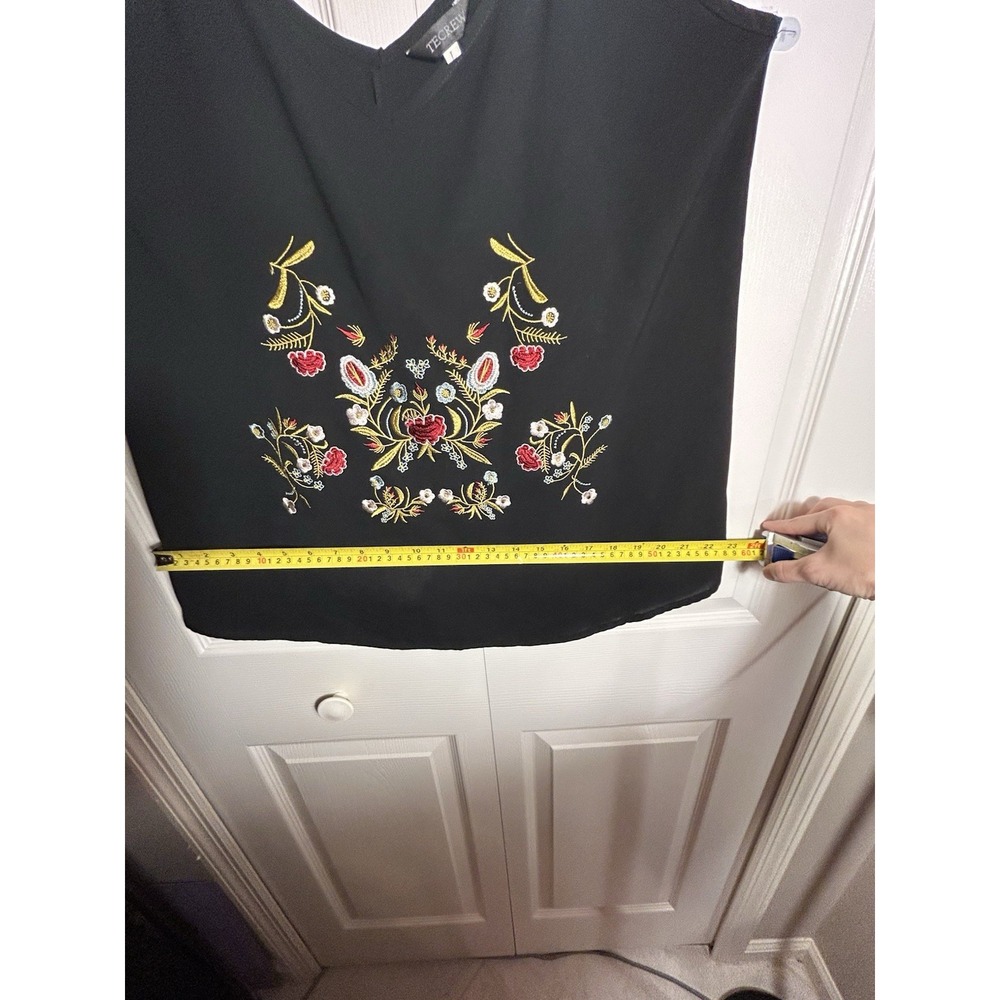 TECREW Women's Black Floral Date Night Out Embroidered Cami Sz L - Picture 5 of 10
